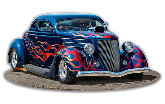 1936 Blown Coupe cut-out Vintage Sign, Automotive, Metal Sign, Wall Art, 18 X 9 Inches