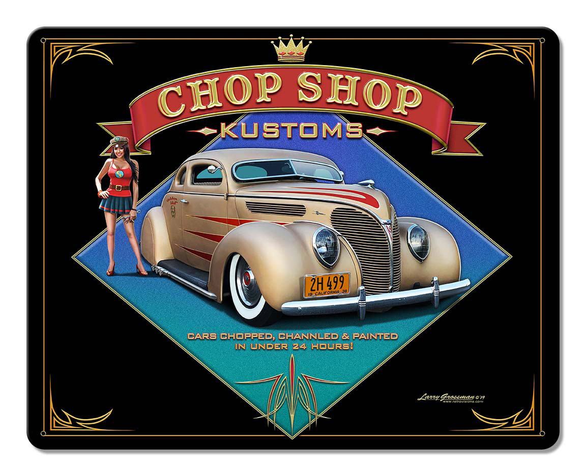 1938 Ford Kustom Vintage Sign, Automotive, Metal Sign, Wall Art, 15 X 12 Inches