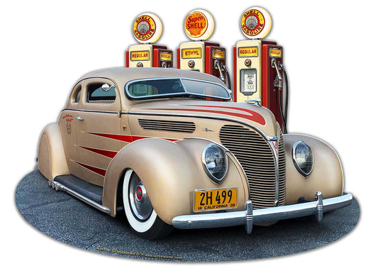 1938 Ford Kustom Vintage Sign, Automotive, Metal Sign, Wall Art, 18 X 14 Inches