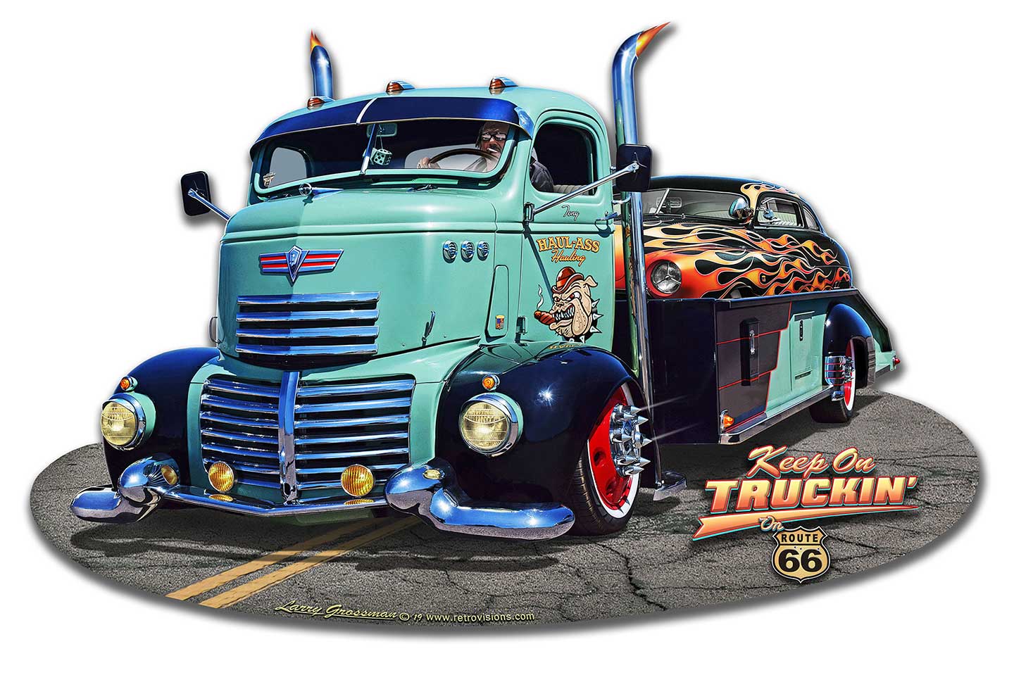 Keep On Truckin', Automotive, Metal Sign, Wall Art, 18 X 12 Inches