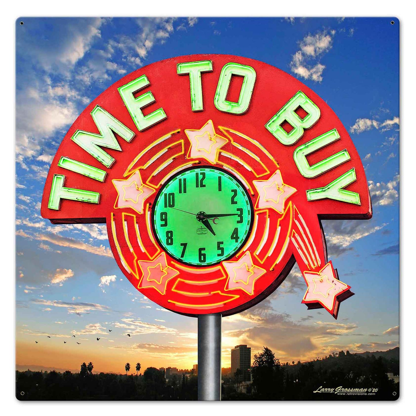 TIME TO BUY, New Products, Metal Sign, Wall Art, 24 X 24 Inches