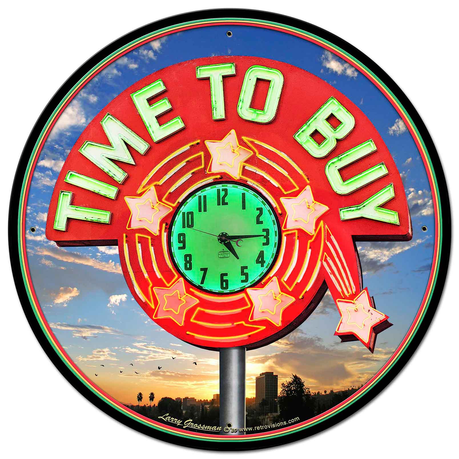 TIME TO BUY, New Products, Metal Sign, Wall Art, 28 X 28 Inches