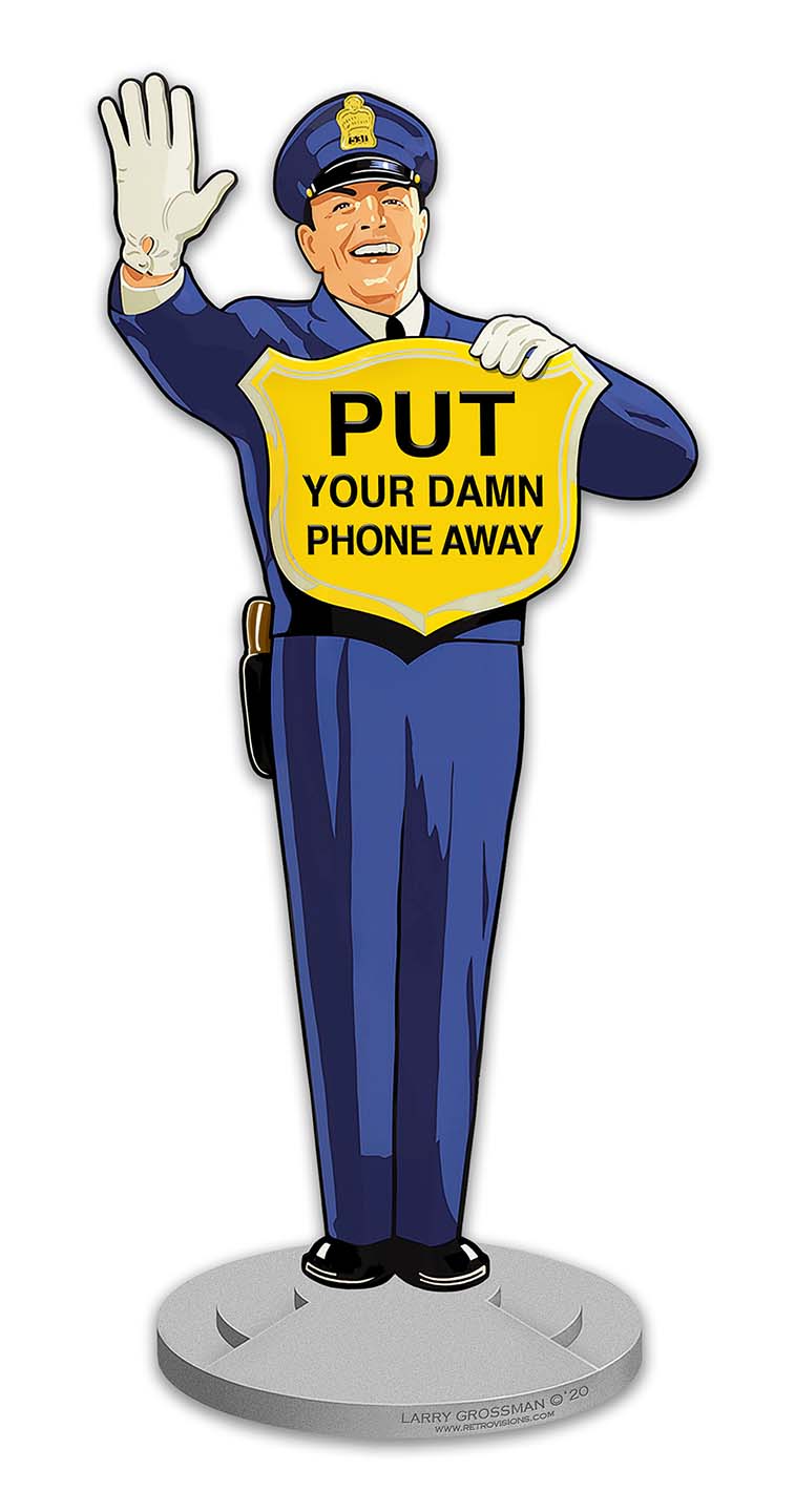 Guard Put Your Phone Away, Automotive, Metal Sign, Wall Art, 8 X 18 Inches