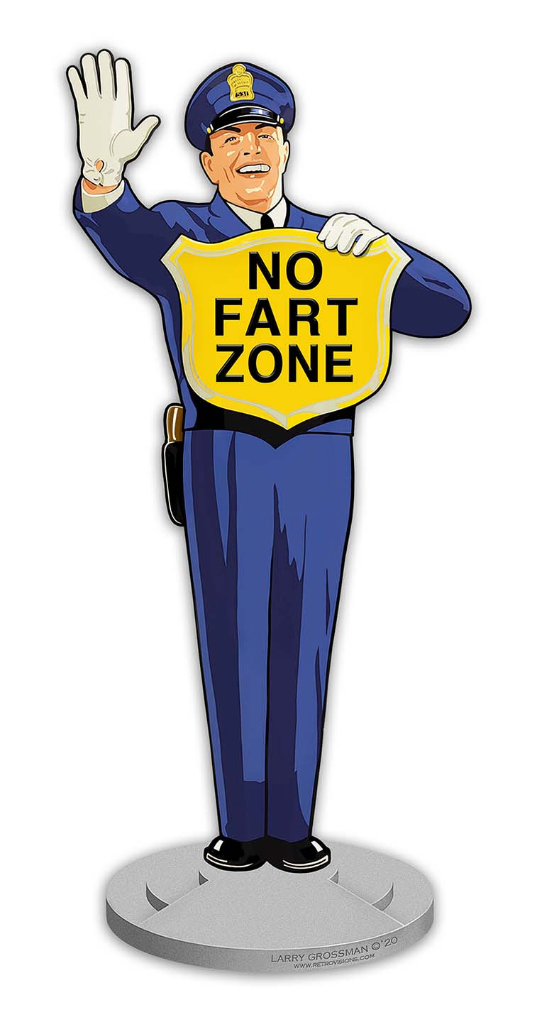 Guard No Fart Zone, Automotive, Metal Sign, Wall Art, 12 X 28 Inches