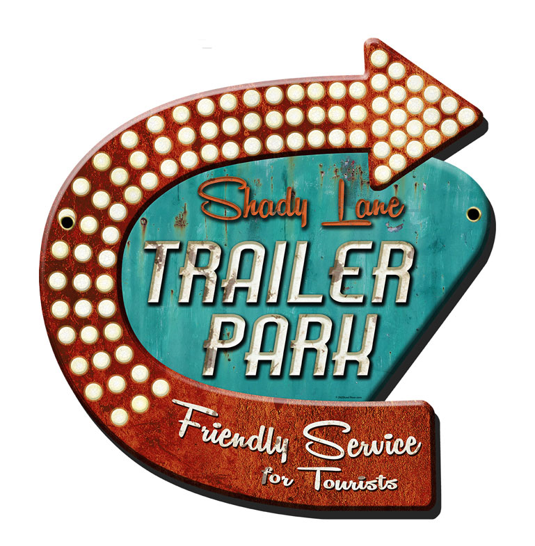 SHADY LANE Vintage Sign, Oil & Petro, Metal Sign, Wall Art, 15 X 15 Inches