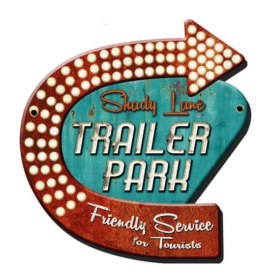 SHADY LANE Vintage Sign, Oil & Petro, Metal Sign, Wall Art, 15 X 15 Inches