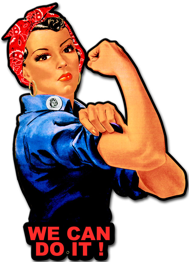 LATINA ROSIE WE CAN DO IT Vintage Sign, Pinup Girls, Metal Sign, Wall Art, 16 X 23 Inches