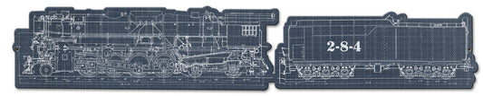Train Blue Print, Trains, Metal Sign, Wall Art,  X  Inches