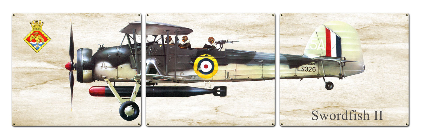 Swordfish, Aviation, Metal Sign, Wall Art, 16 X 14 Inches