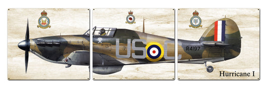Hurricane I, Aviation, Metal Sign, Wall Art, 16 X 14 Inches
