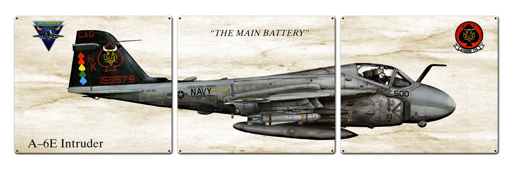 A-6E Intruder, Aviation, Metal Sign, Wall Art, 16 X 14 Inches