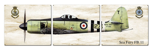 Sea Fury, Aviation, Metal Sign, Wall Art, 16 X 14 Inches