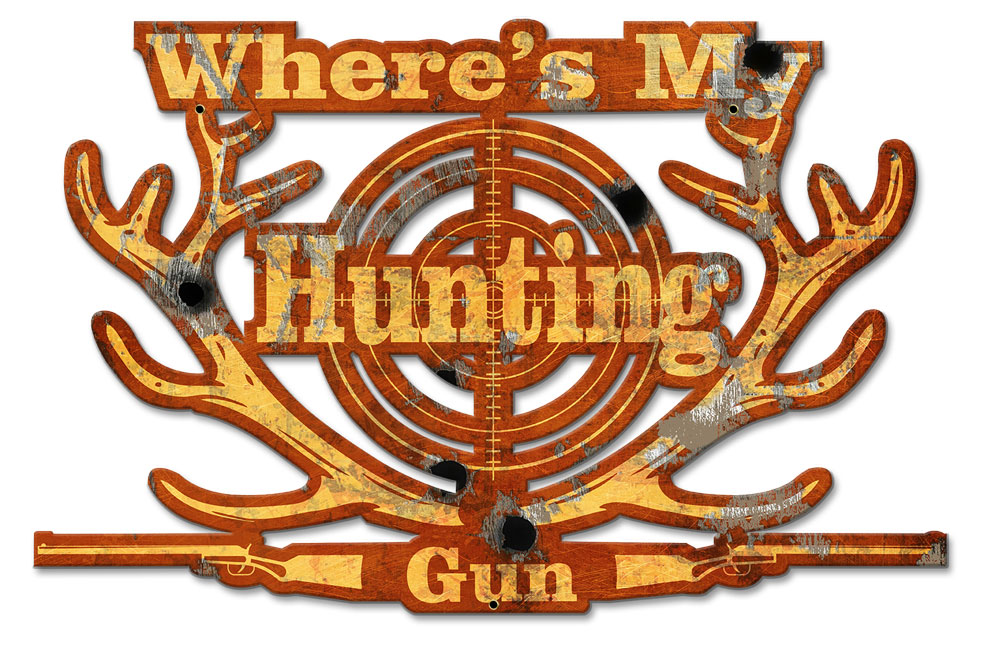 My Lucky Hunting Shirt Vintage Sign, Barn and Country, Metal Sign, Wall Art, 20 X 13 Inches