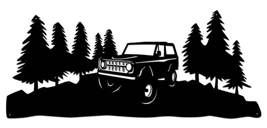 Four Wheel Cutout Vintage Sign, Automotive, Metal Sign, Wall Art, 24 X 12 Inches
