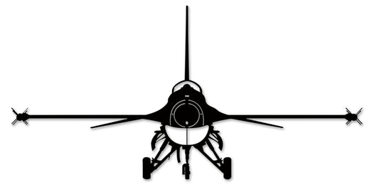 F-16 Silhouette Vintage Sign, Aviation, Metal Signs, Wall Art, 40 X 20 Inches
