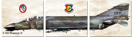 F-4D Phantom Vintage Sign, Aviation, Metal Sign, Wall Art, 48 X 14 Inches