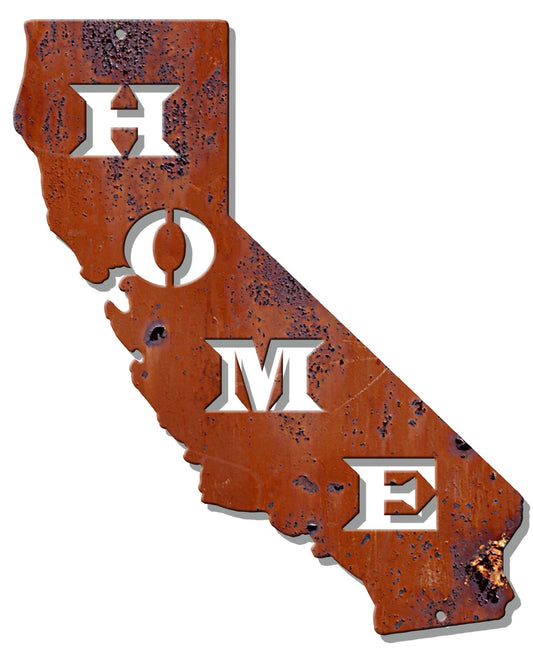 Home California Rust Vintage Sign, Home & Garden, Metal Sign, Wall Art, 23 X 28 Inches