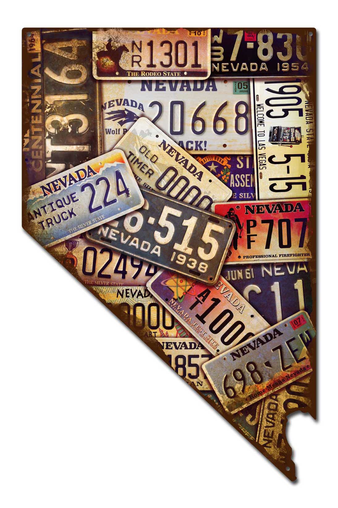 Nevada License Plates Vintage Sign, License Plates, Metal Sign, Wall Art, 14 X 22 Inches