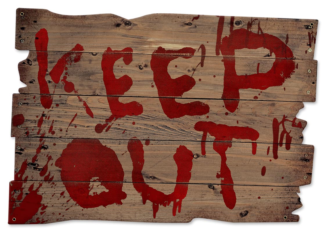 Keep Out Scary Vintage Sign, Halloween, Metal Sign, Wall Art, 14 X 20 Inches