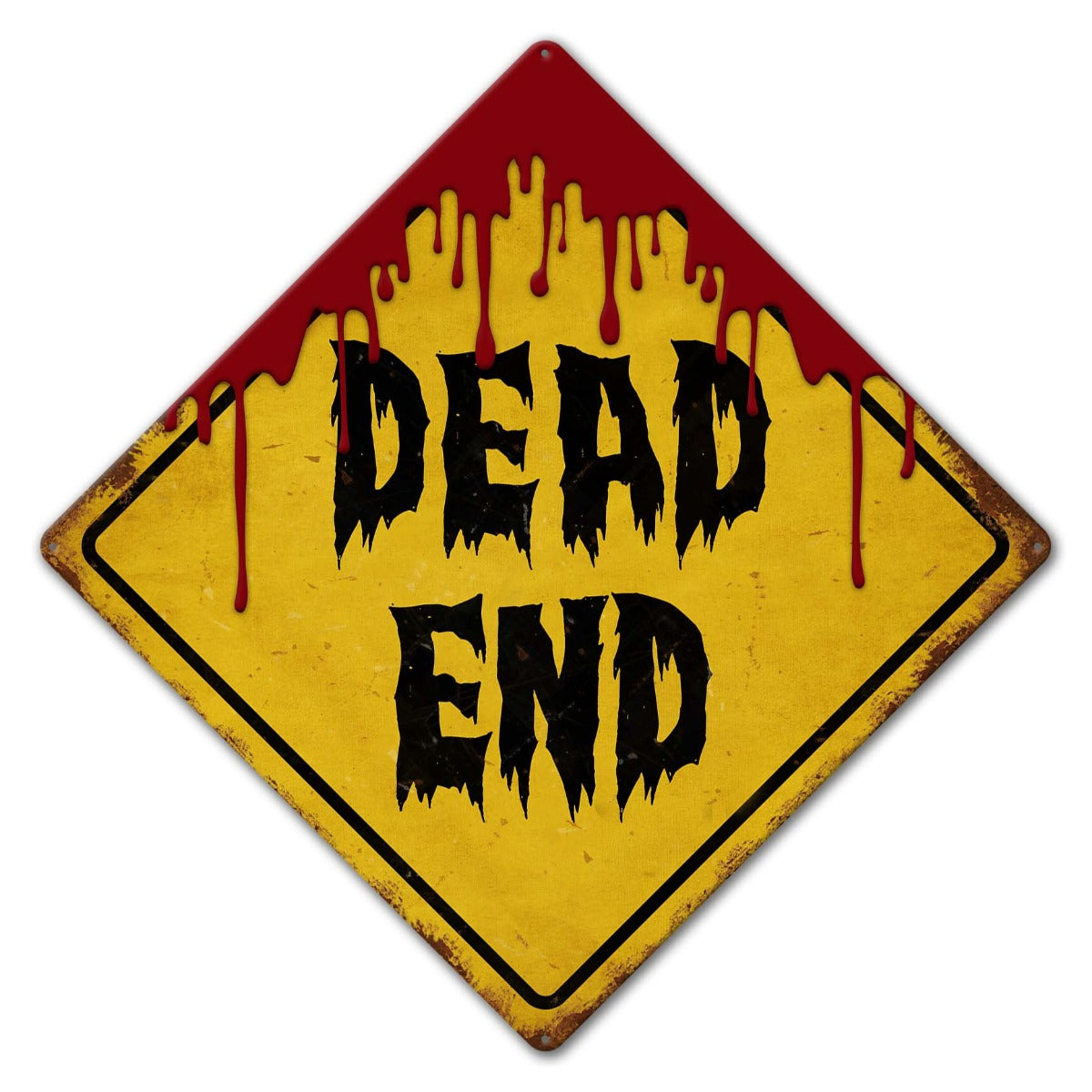 Dead End Vintage Sign, Halloween, Metal Sign, Wall Art, 16 X 16 Inches