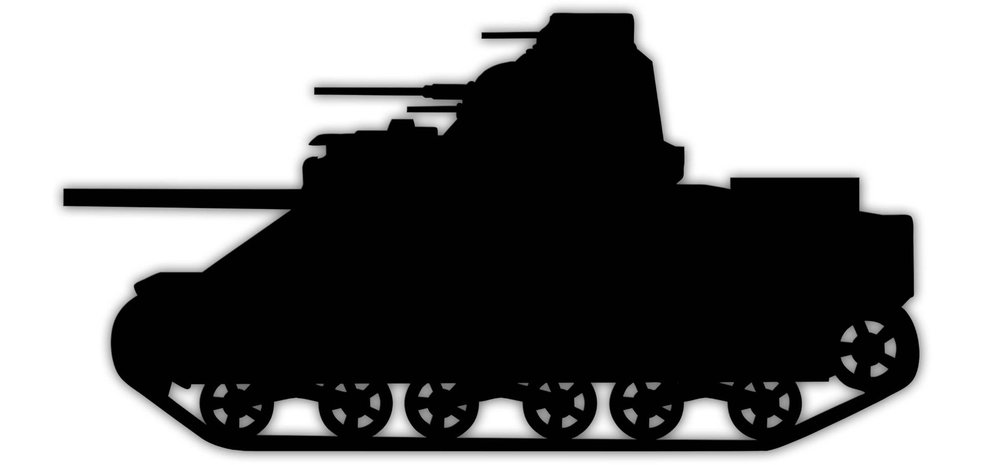 M3 Lee Tank Silhouette, Military, Metal Sign, Wall Art, 33 X 17 Inches