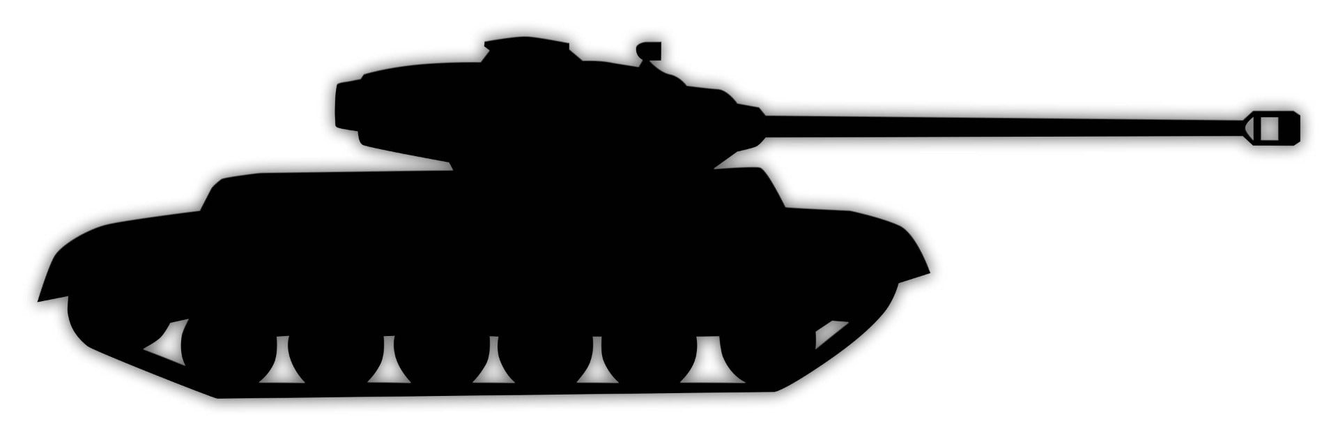 M26 Pershing Tank Silhouette, Military, Metal Sign, Wall Art, 38 X 11 Inches