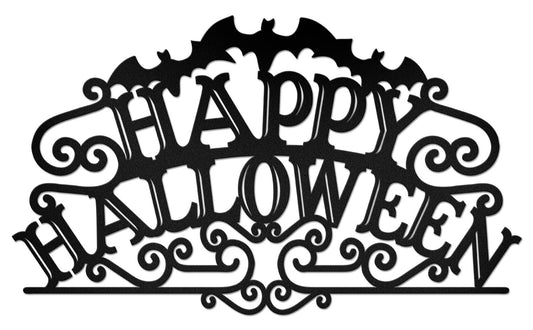 Happy Halloween Cutout, Halloween, Metal Sign, Wall Art, 20 X 12 Inches