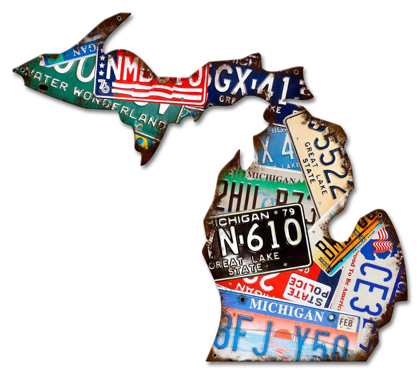Michigan License Plates, License Plates, Metal Sign, Wall Art, 20 X 18 Inches