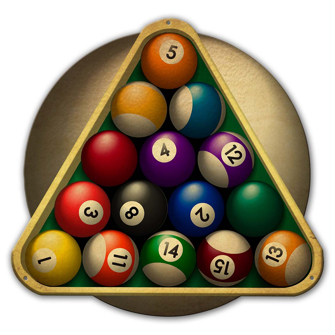 Billard Balls, Sports and Recreation, Metal Sign, Wall Art, 15 X 15 Inches