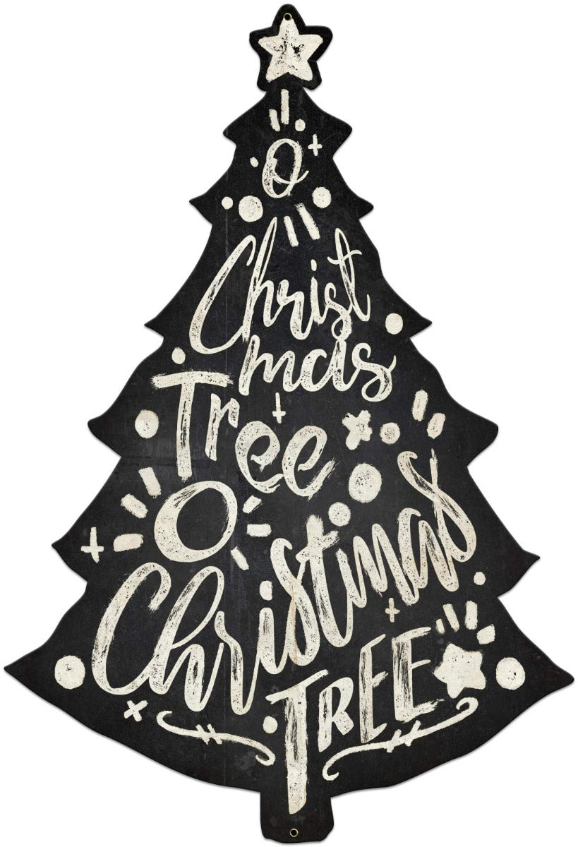 O' Christmas Tree, Seasonal, Metal Sign, Wall Art, 15 X 22 Inches