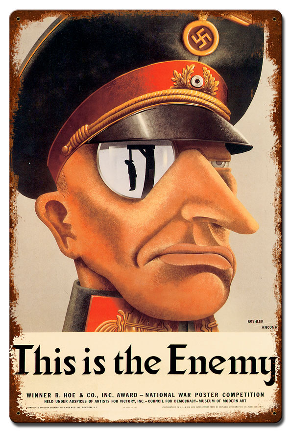 This Is The Enemy Vintage, Patriotic, Metal Sign, Wall Art, 16 X 24 Inches
