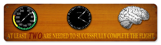 Altitude, Airspeed, and Brains, Aviation, Metal Sign, Wall Art, 20 X 5 Inches