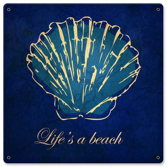 Life's A Beach Vintage Sign, Home & Garden, Metal Sign, Wall Art, 12 X 12 Inches