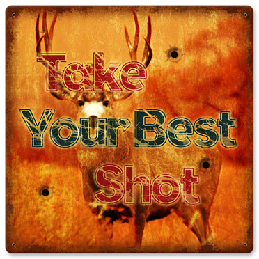 Take Your Best Shot Vintage Sign, Home & Garden, Metal Sign, Wall Art, 12 X 12 Inches