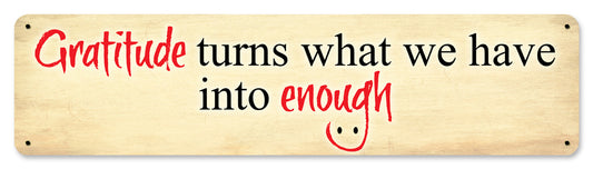 Gratitude Is Enough Vintage Sign, Home & Garden, Metal Sign, Wall Art, 20 X 5 Inches