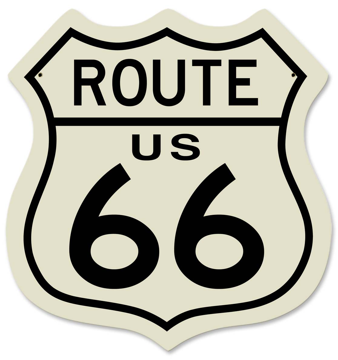 Route US 66 Vintage Sign, Street Signs, Metal Sign, Wall Art, 15 X 15 Inches