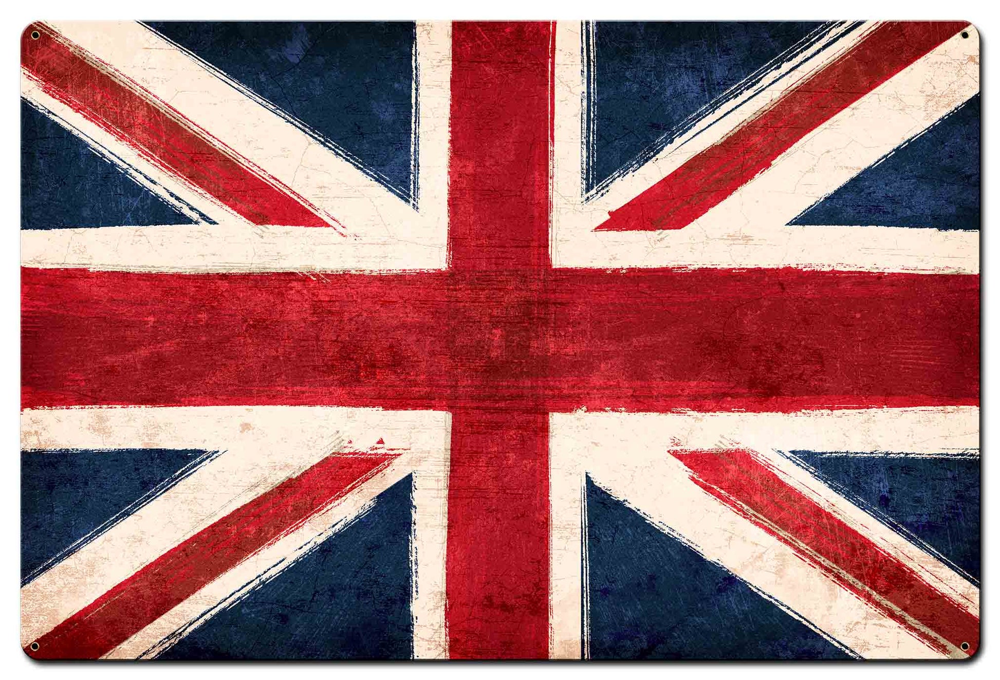 United Kingdom Union Jack Flag Vintage Sign, Travel, Metal Sign, Wall Art, 36 X 24 Inches