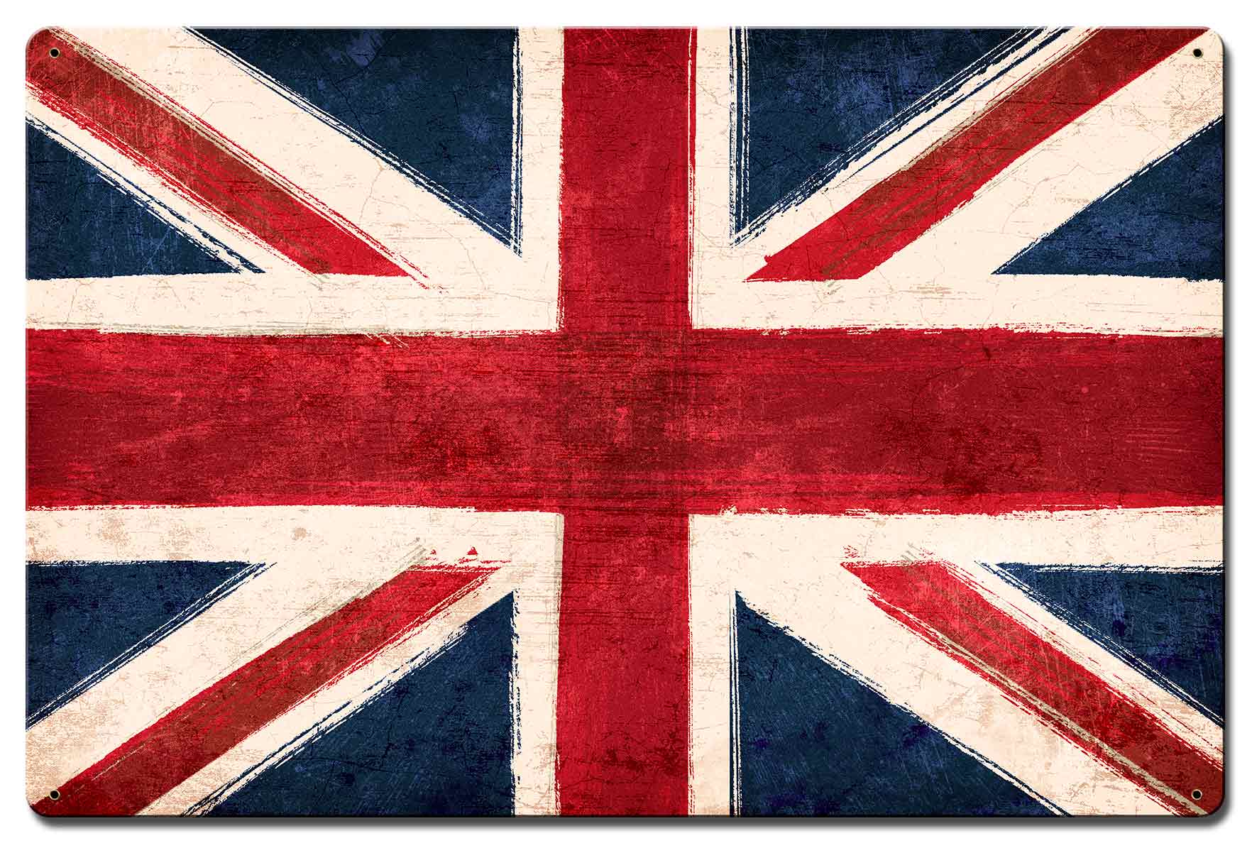 United Kingdom Union Jack Flag Vintage Sign, Travel, Metal Sign, Wall Art, 24 X 16 Inches