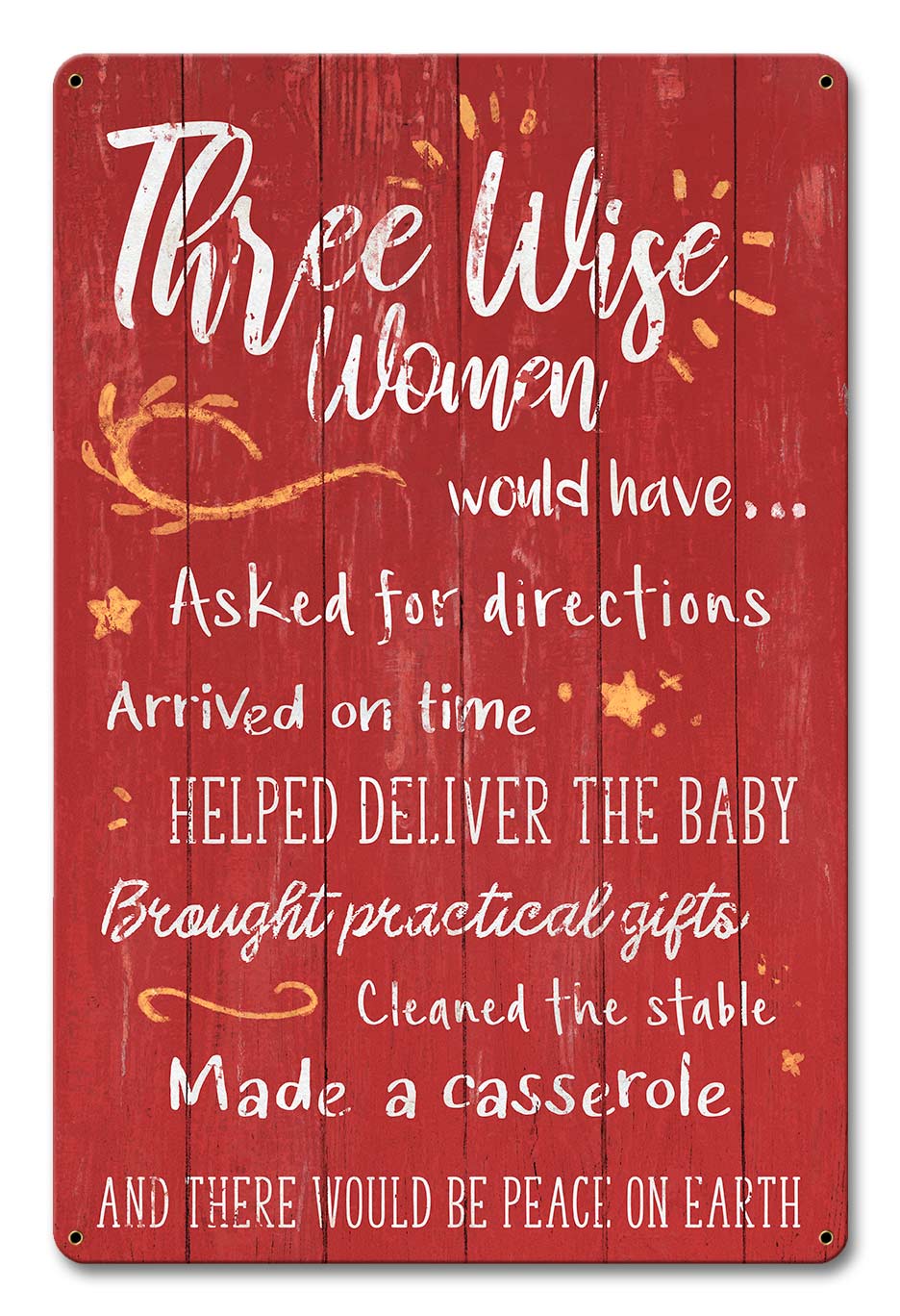 Three Wise Women, Seasonal, Metal Sign, Wall Art, 12 X 18 Inches