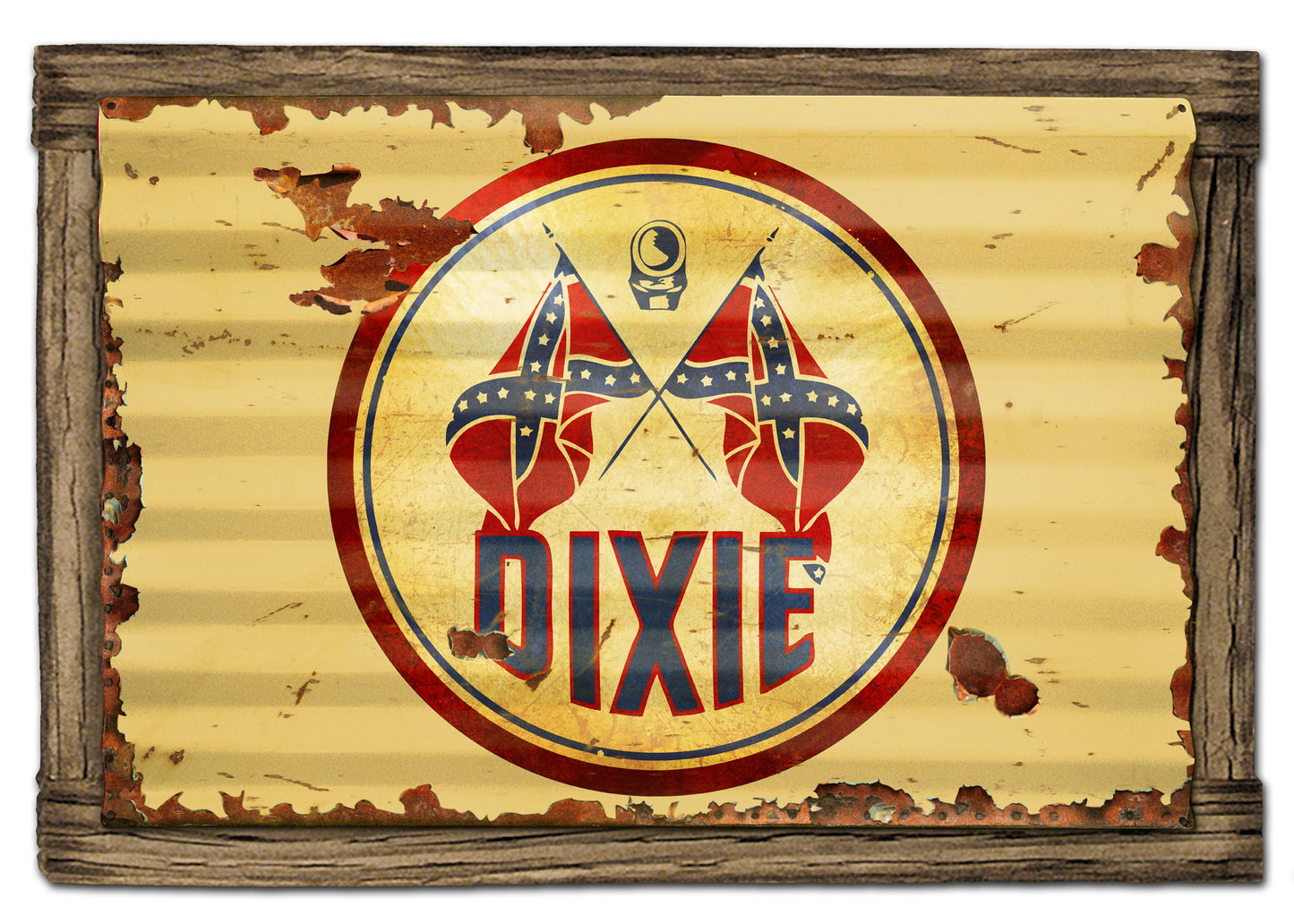 Dixie Gasoline Vintage Sign, Oil & Petro, Metal Sign, Wall Art, 24 X 16 Inches