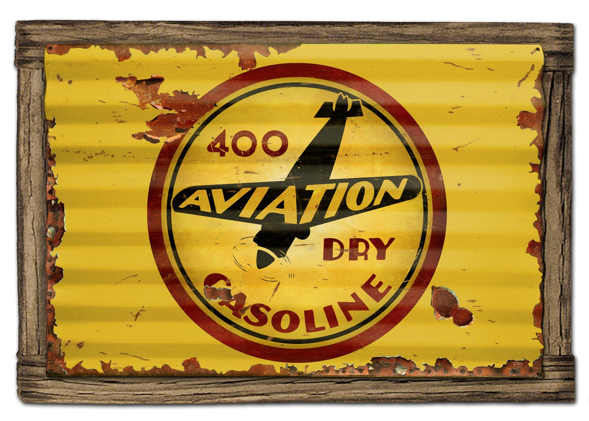 400 Aviation Gasoline Vintage Sign, Oil & Petro, Metal Sign, Wall Art, 24 X 16 Inches