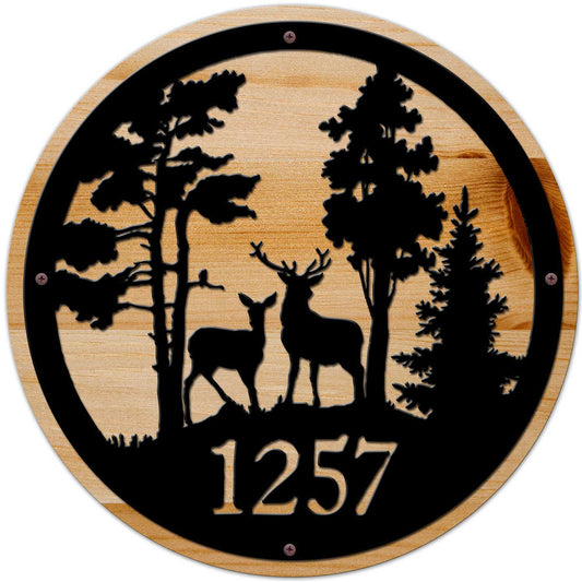 Forest Personalized Number, Home & Garden, Metal Sign, Wall Art, 28 X 28 Inches