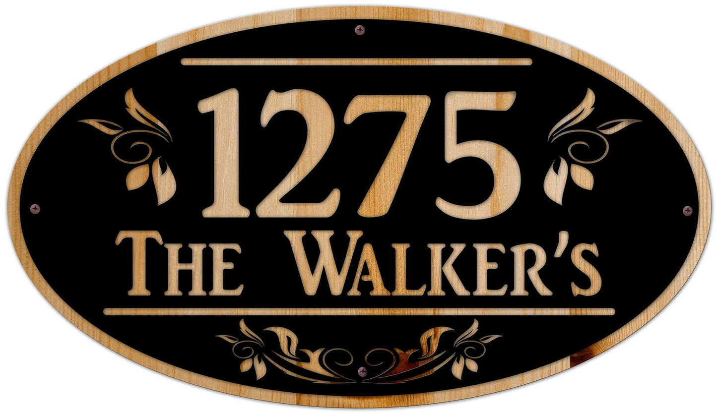 Personalized Name Street Number, Home & Garden, Metal Sign, Wall Art, 28 X 16 Inches