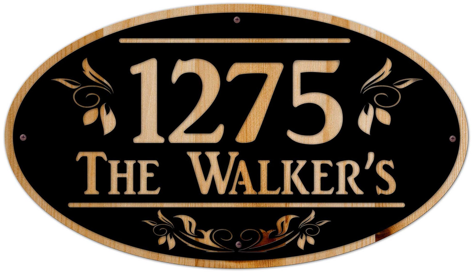 Personalized Name Street Number, Home & Garden, Metal Sign, Wall Art, 28 X 16 Inches