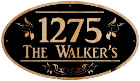 Personalized Name Street Number, Home & Garden, Metal Sign, Wall Art, 28 X 16 Inches