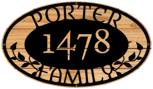 Family Name House Vintage Sign, Home & Garden, Metal Sign, Wall Art, 28 X 16 Inches