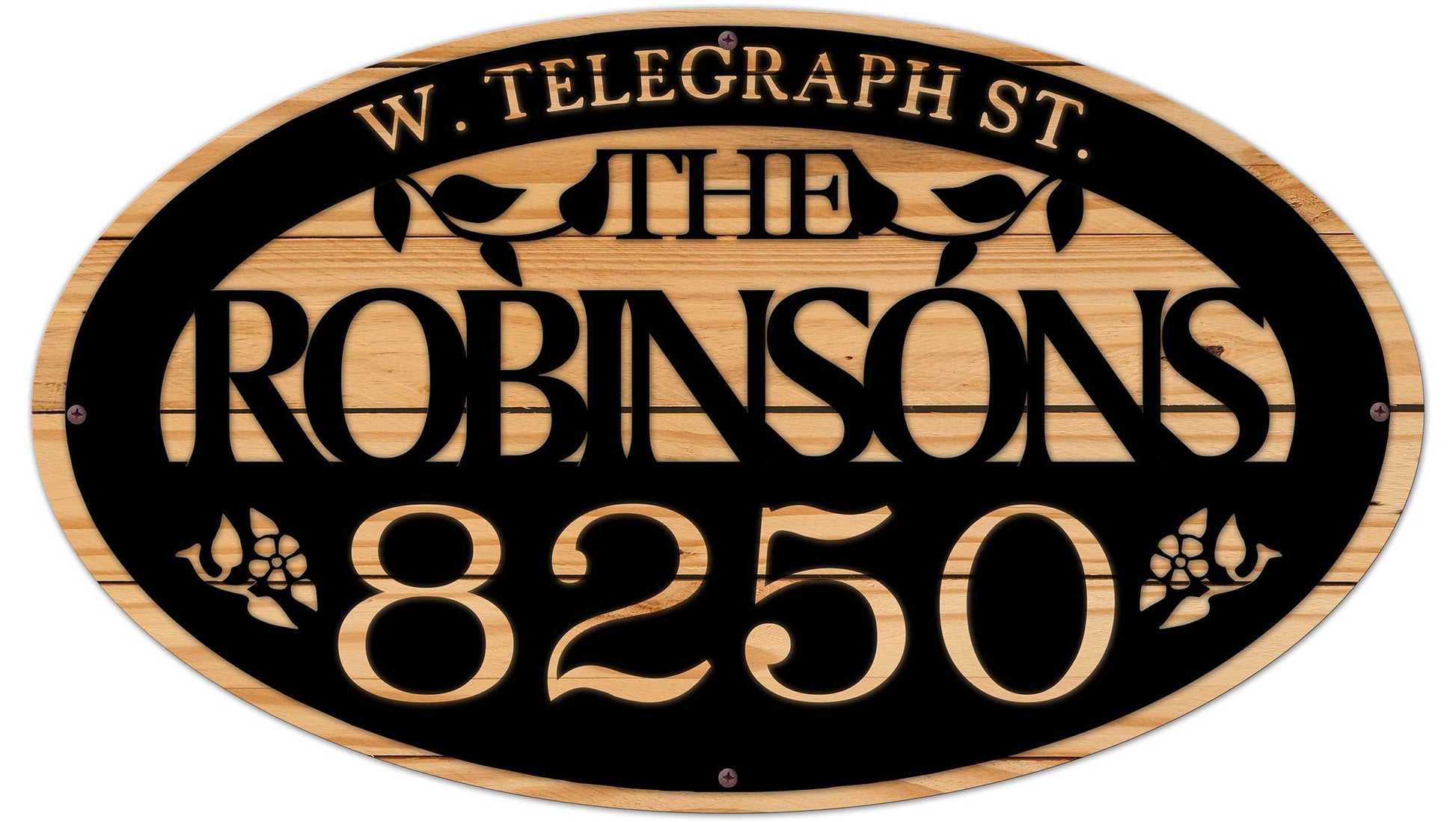 Family Name House Number Bottom Personalized, Home & Garden, Metal Sign, Wall Art, 28 X 16 Inches