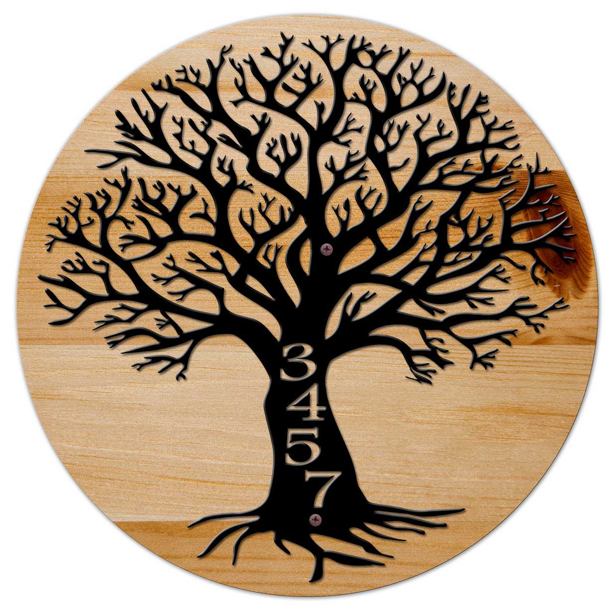 Tree Personalized Number Vintage Sign, Home & Garden, Metal Sign, Wall Art, 28 X 28 Inches