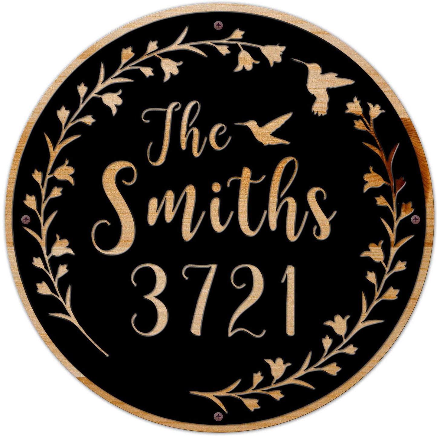 Hummingbird Personalized Name Number, Home & Garden, Metal Sign, Wall Art, 28 X 28 Inches