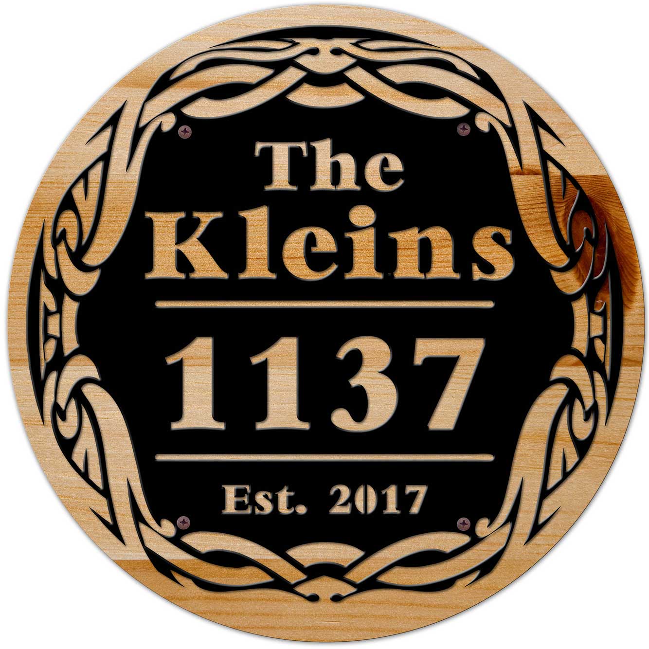 Filagree Personalized Name Number, Home & Garden, Metal Sign, Wall Art, 28 X 28 Inches